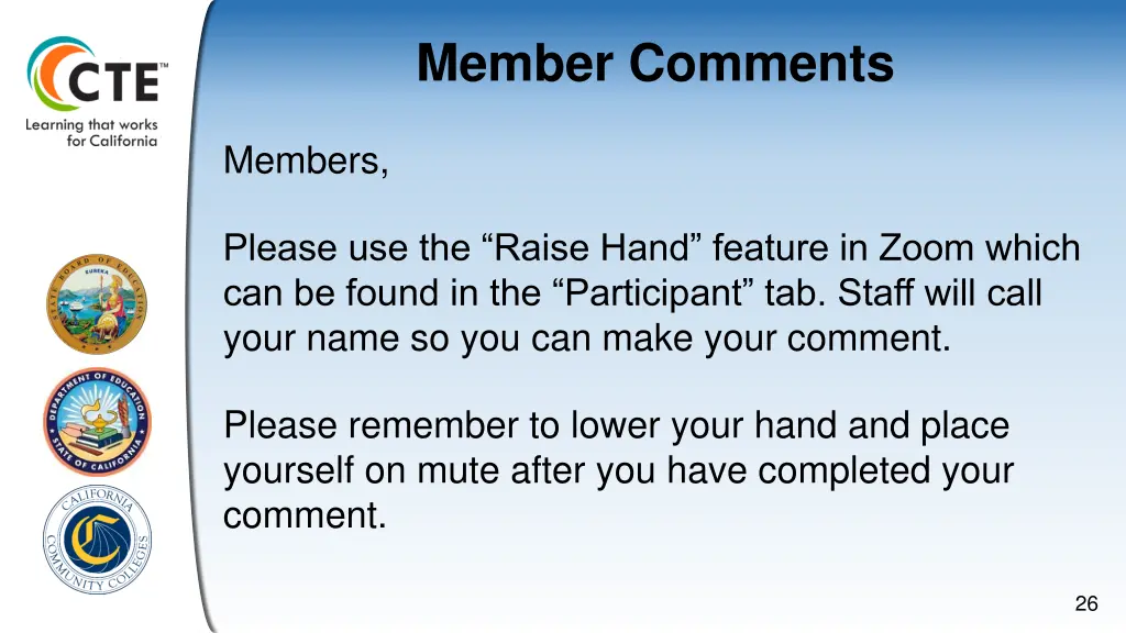 member comments