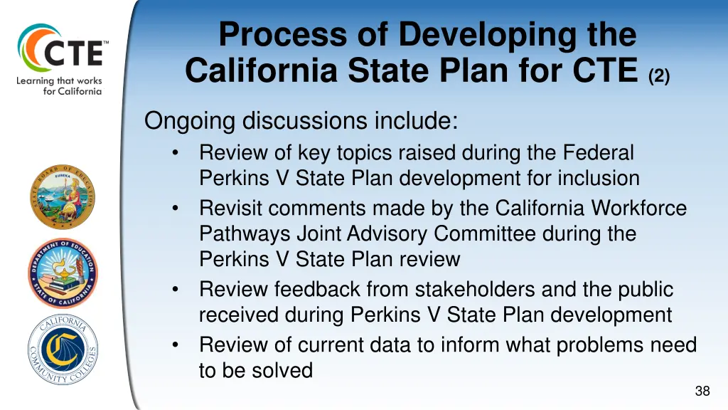 process of developing the california state plan 1