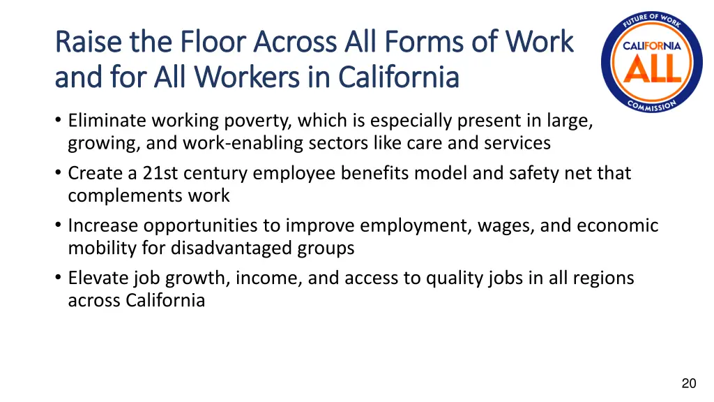 raise the floor across all forms of work raise