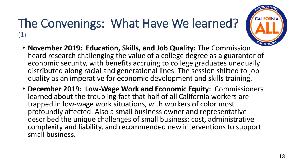 the convenings what have we learned 1