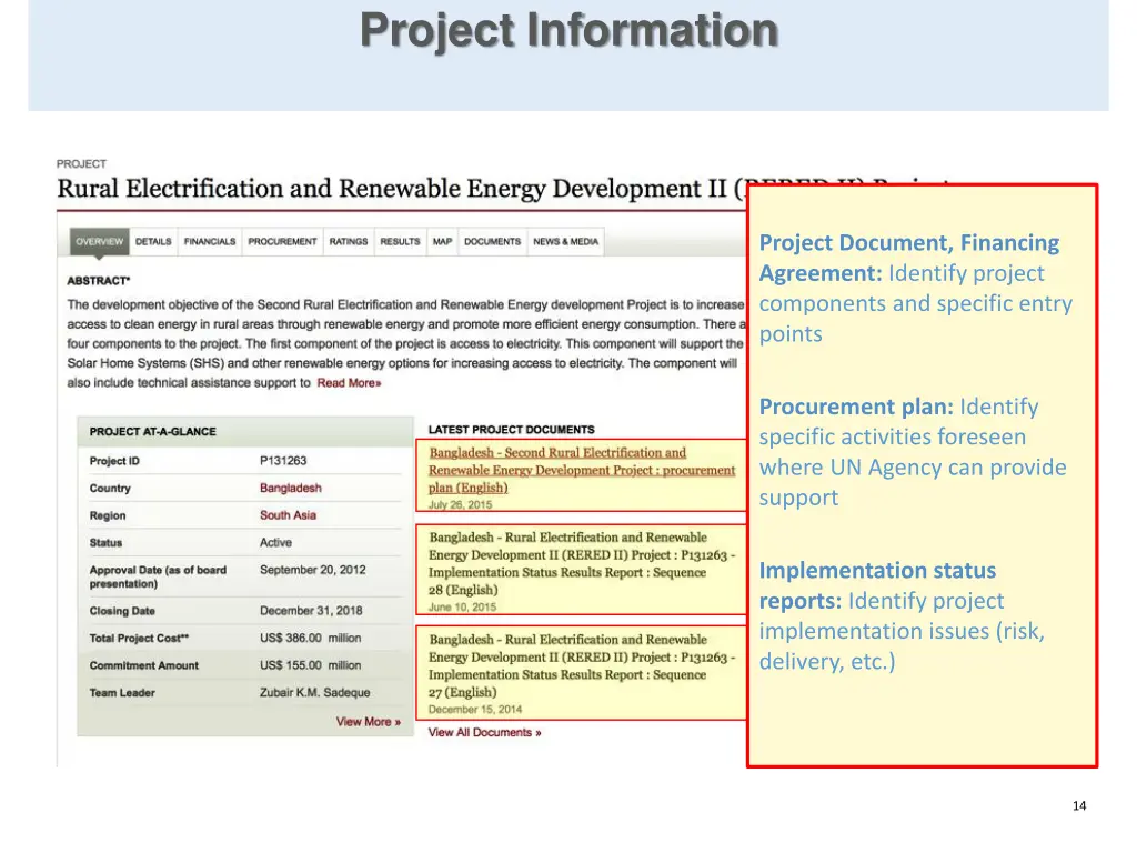 project information