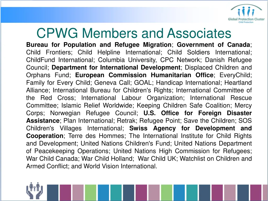 cpwg members and associates bureau for population
