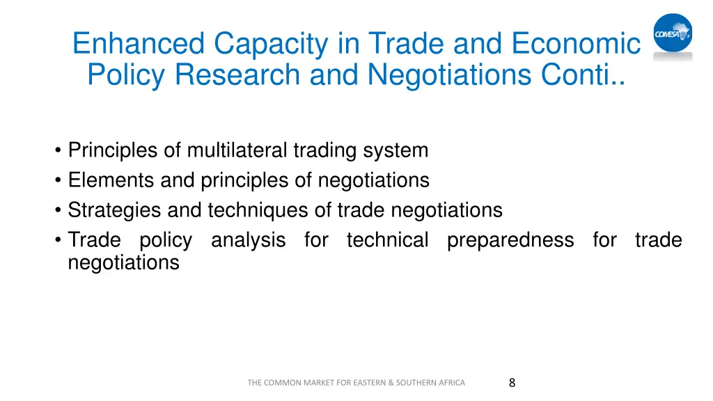 enhanced capacity in trade and economic policy 1