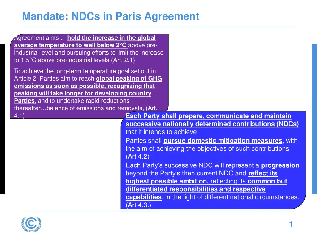 mandate ndcs in paris agreement