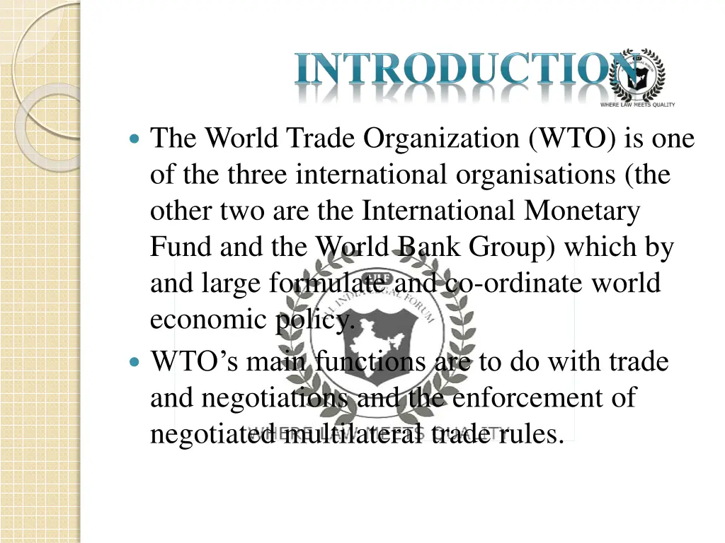 the world trade organization