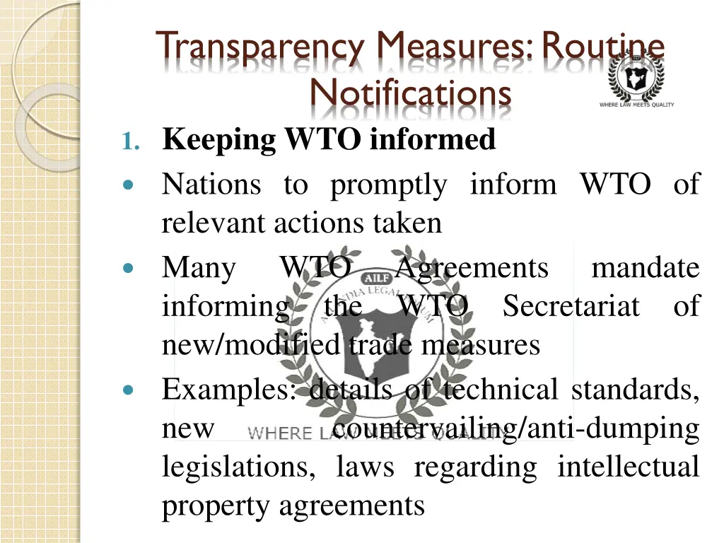 transparency measures routine notifications