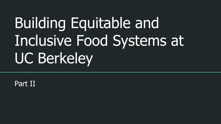 building equitable and inclusive food systems
