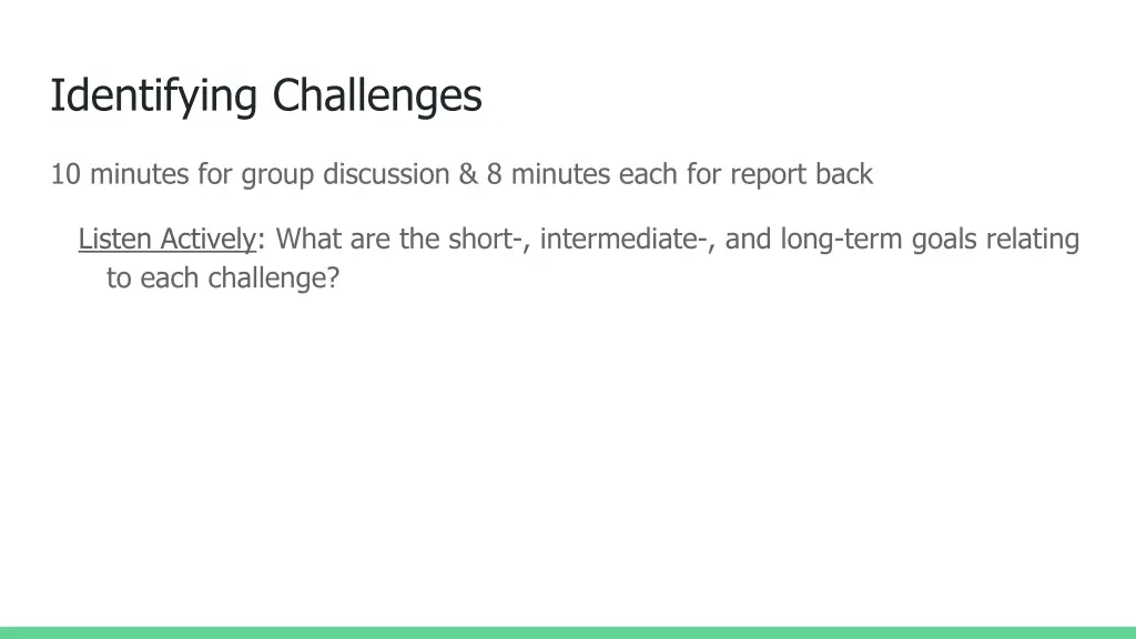 identifying challenges