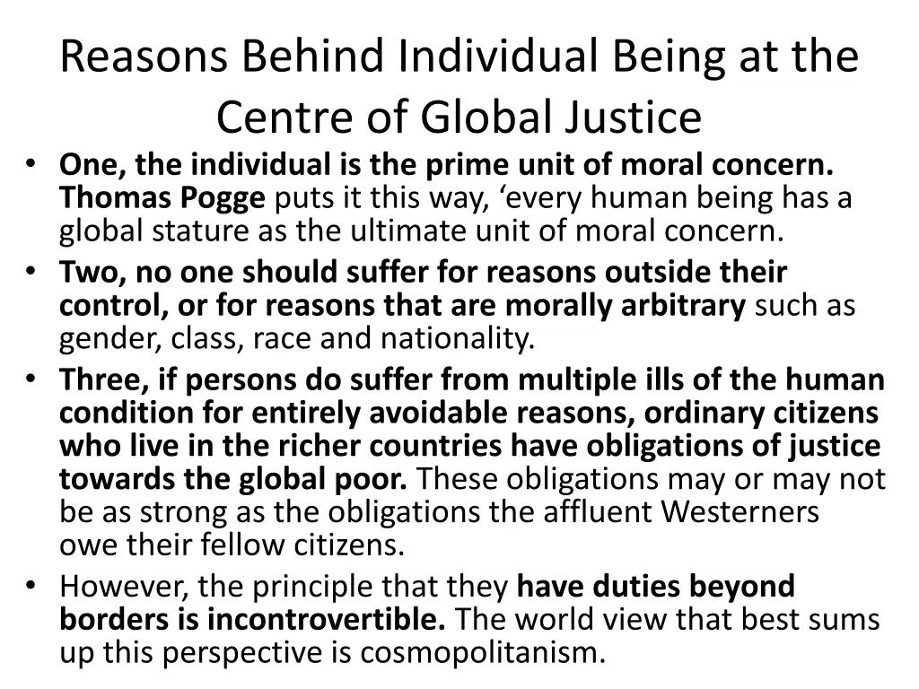 reasons behind individual being at the centre