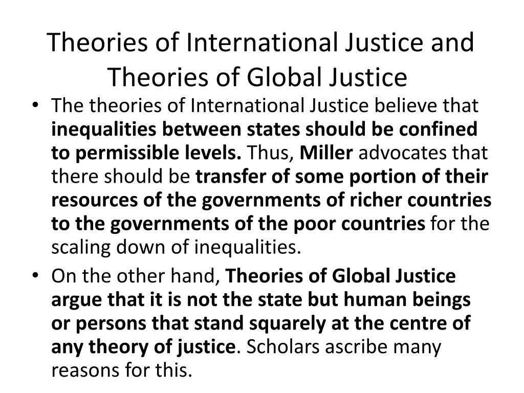 theories of international justice and theories
