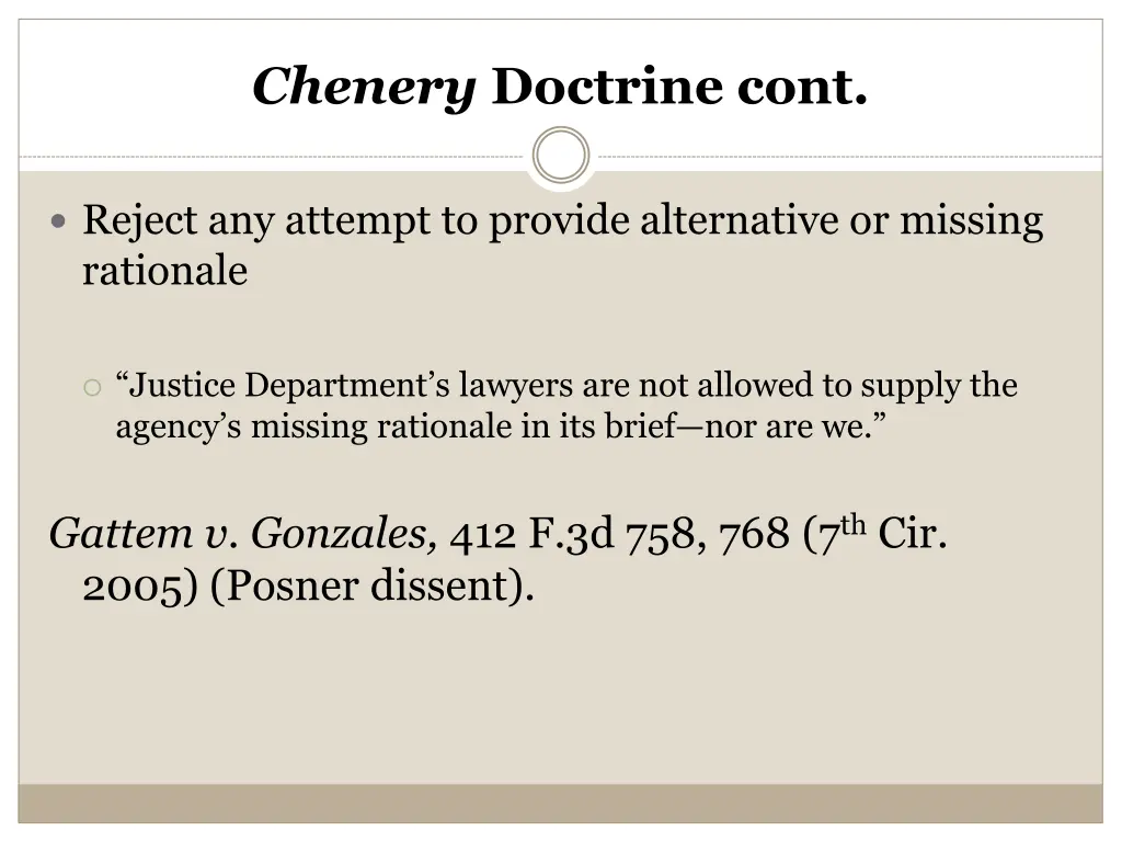 chenery doctrine cont 1