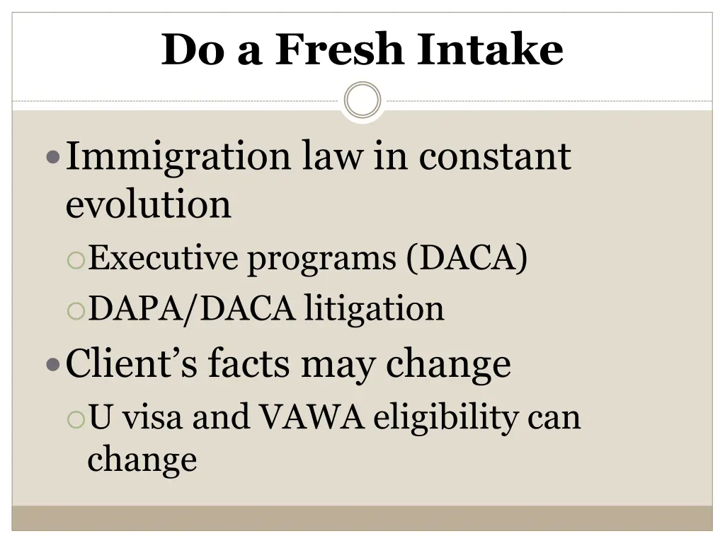 do a fresh intake