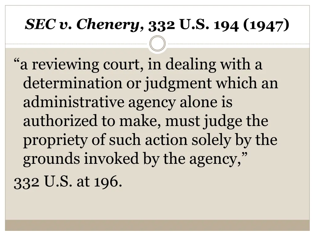 sec v chenery 332 u s 194 1947