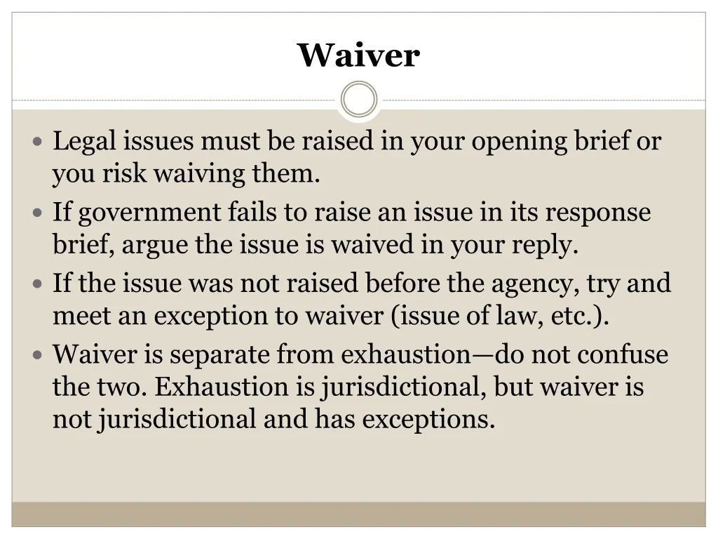 waiver