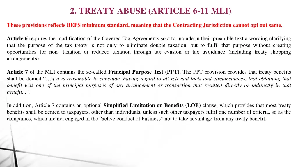 2 treaty abuse article 6 11 mli