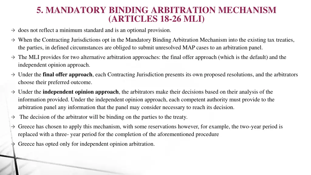 5 mandatory binding arbitration mechanism