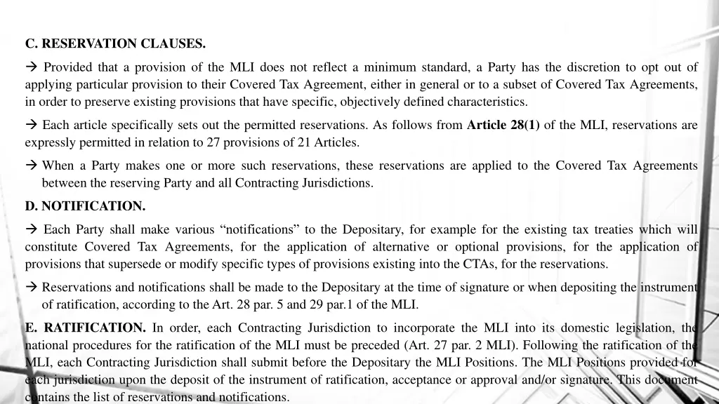 c reservation clauses