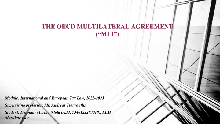 the oecd multilateral agreement mli