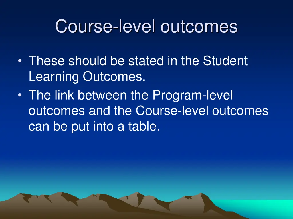 course level outcomes