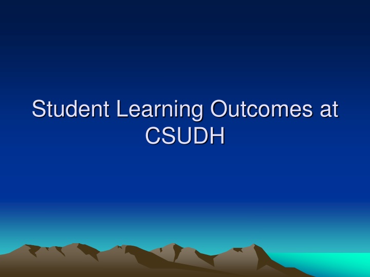 student learning outcomes at csudh