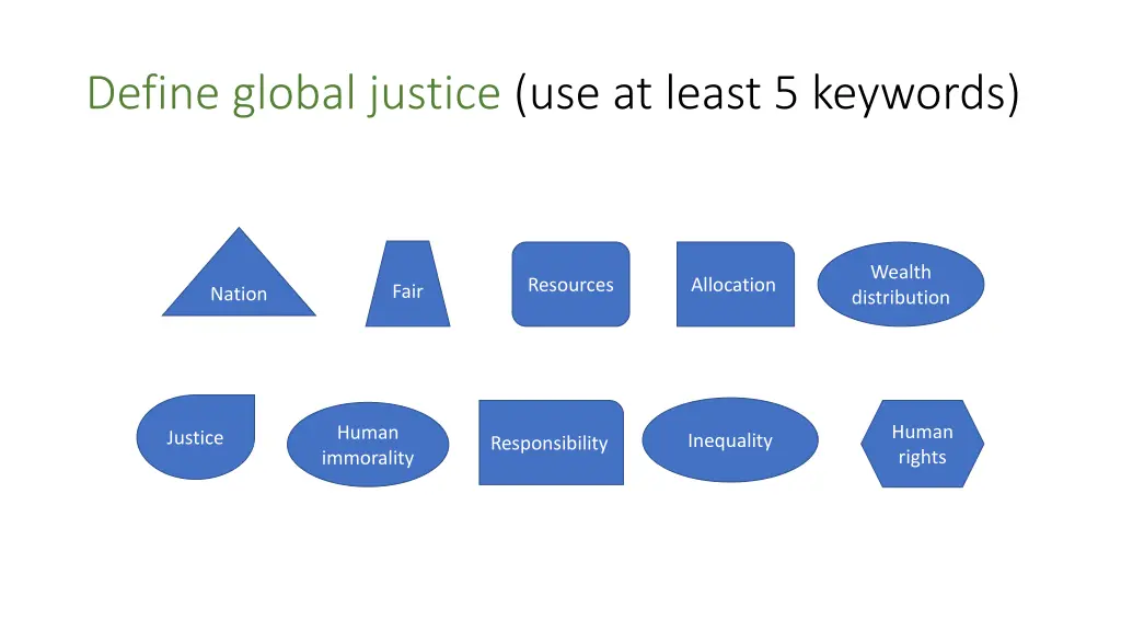 define global justice use at least 5 keywords 1
