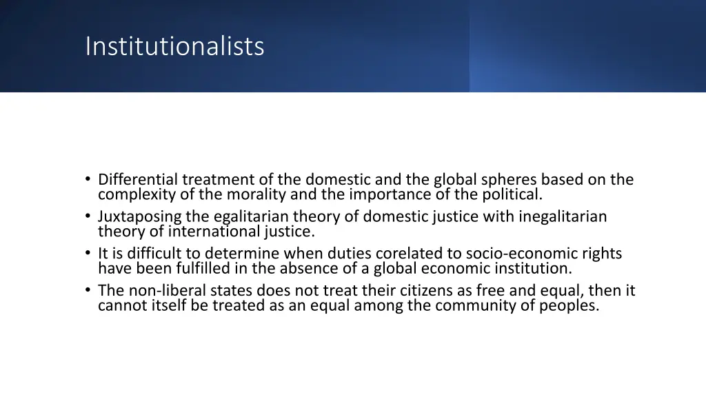 institutionalists