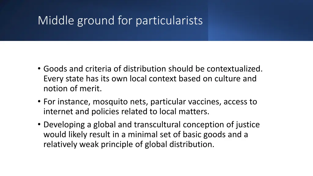 middle ground for particularists