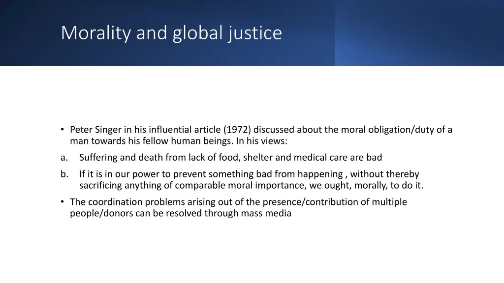 morality and global justice
