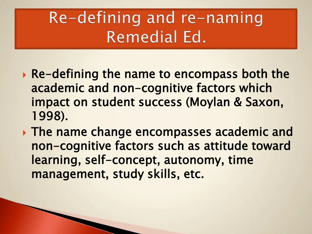 re academic and non impact on student success