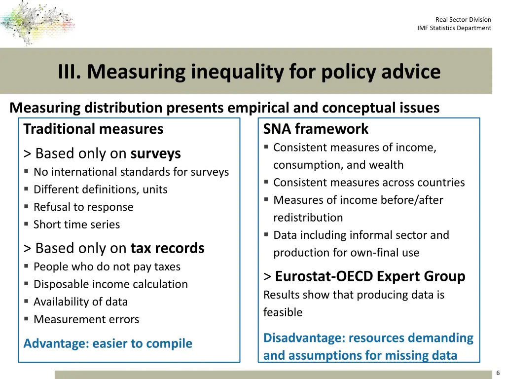 real sector division imf statistics department 5