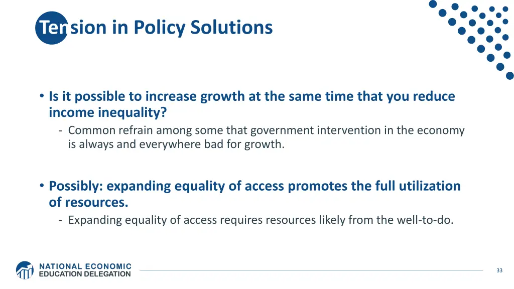 tension in policy solutions