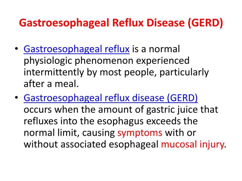 gastroesophageal reflux disease gerd