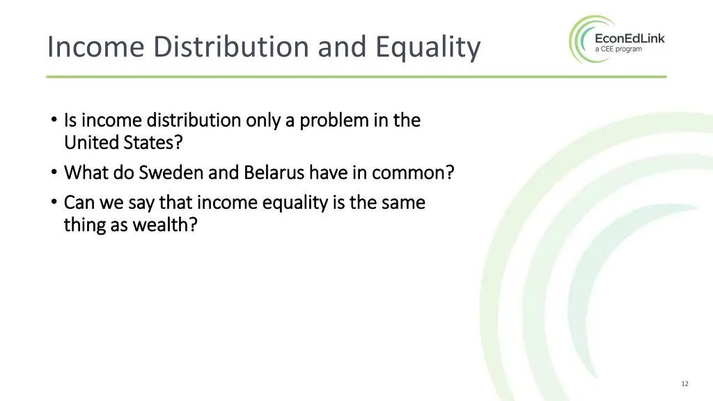 income distribution and equality