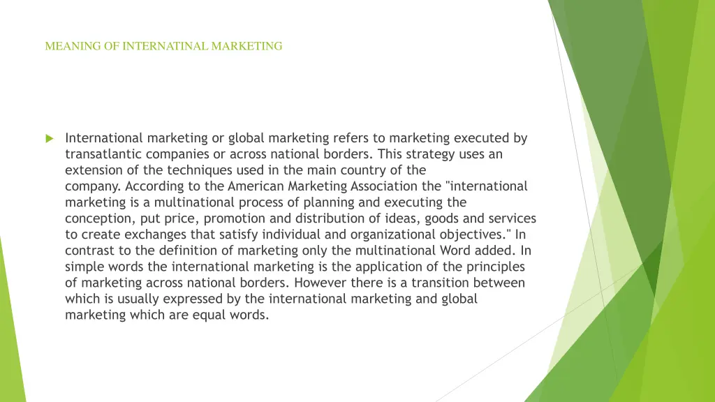 meaning of internatinal marketing