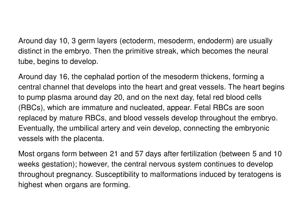 embryo around day 10 3 germ layers ectoderm