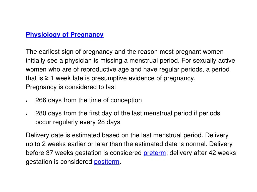 physiology of pregnancy