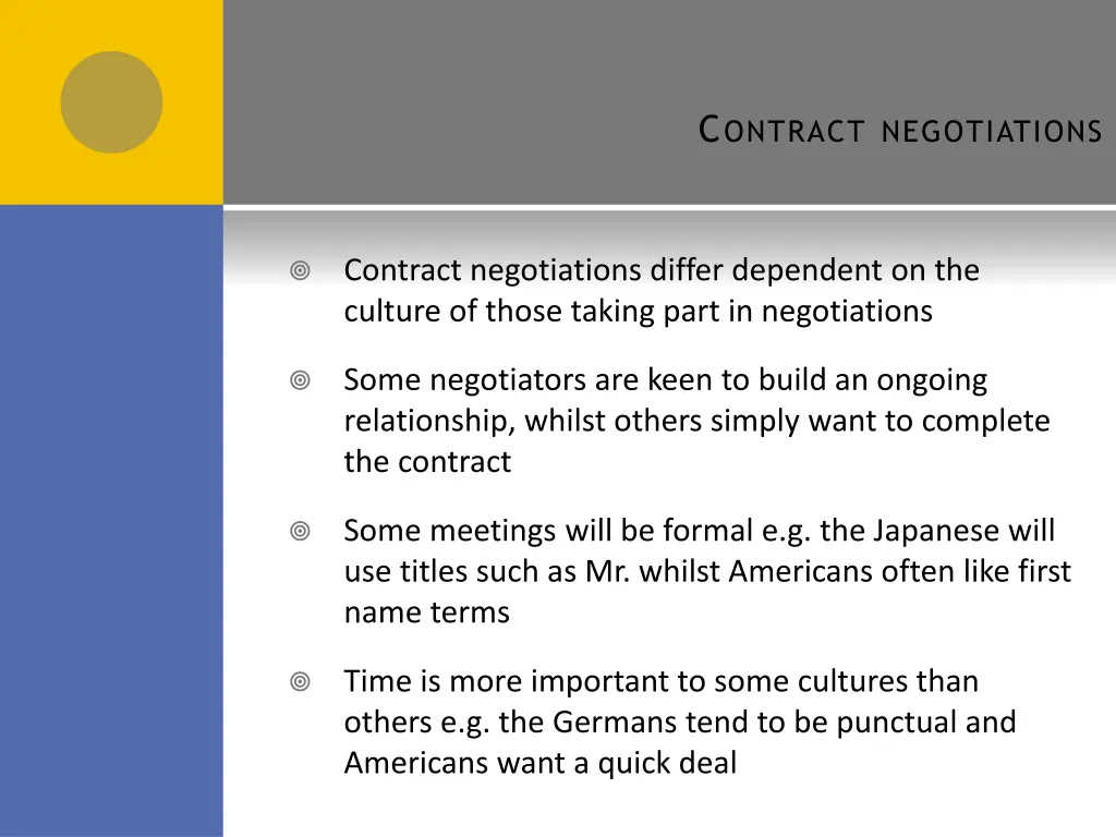 c ontract negotiations