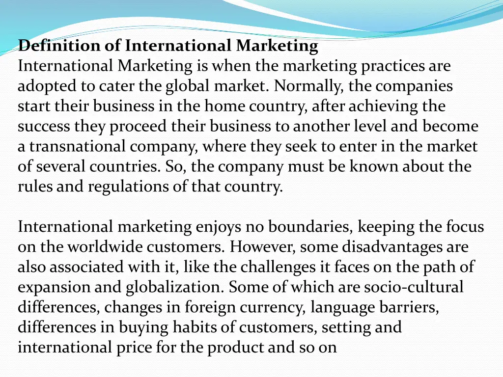 definition of international marketing