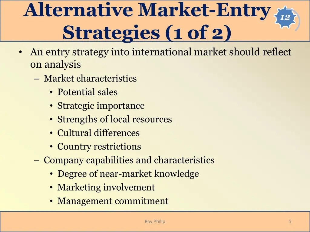 alternative market entry strategies