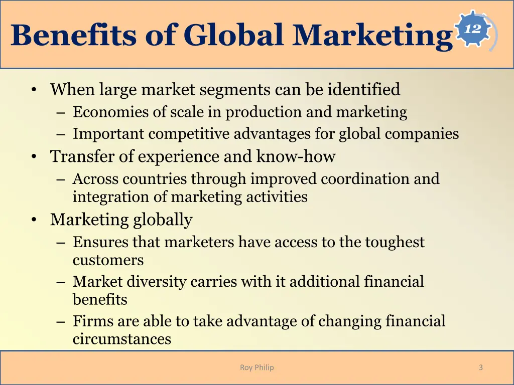 benefits of global marketing