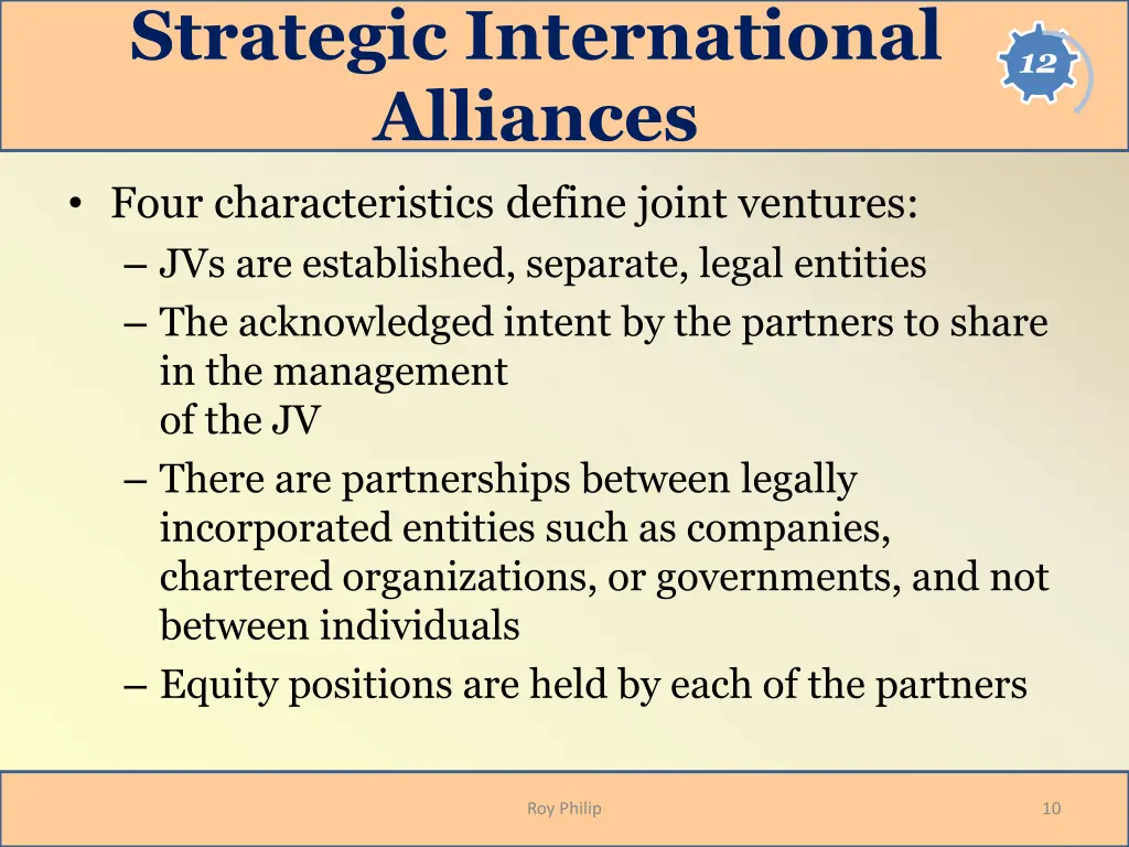 strategic international alliances four