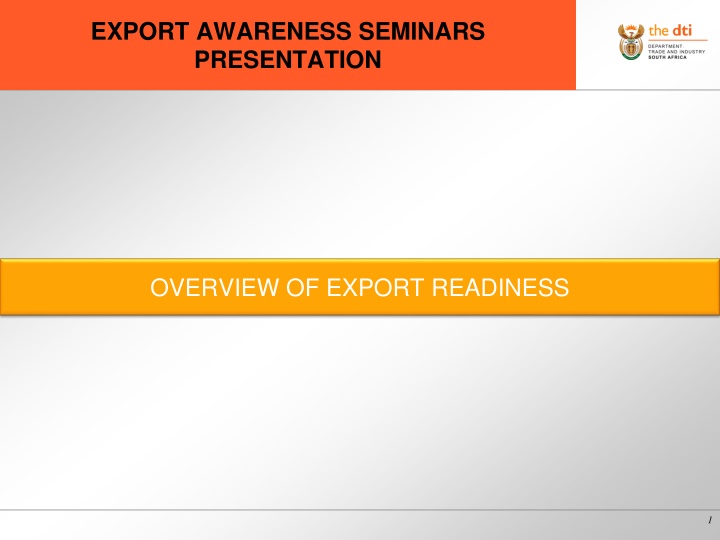 export awareness seminars presentation