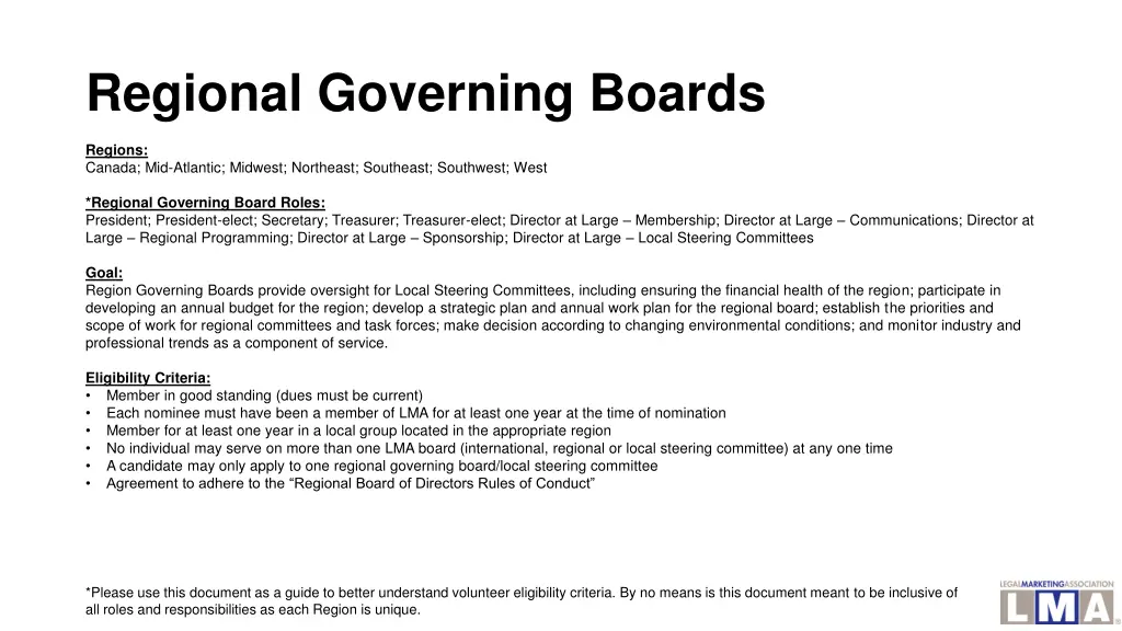 regional governing boards