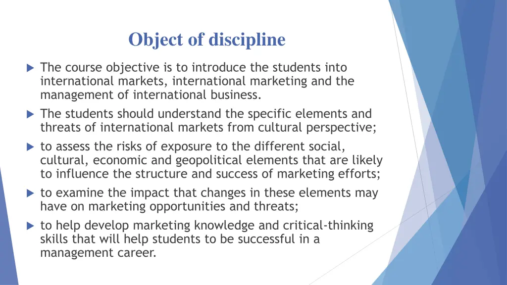 object of discipline