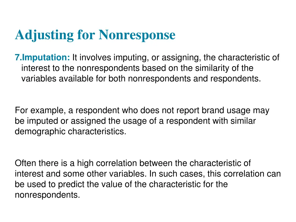 adjusting for nonresponse 3