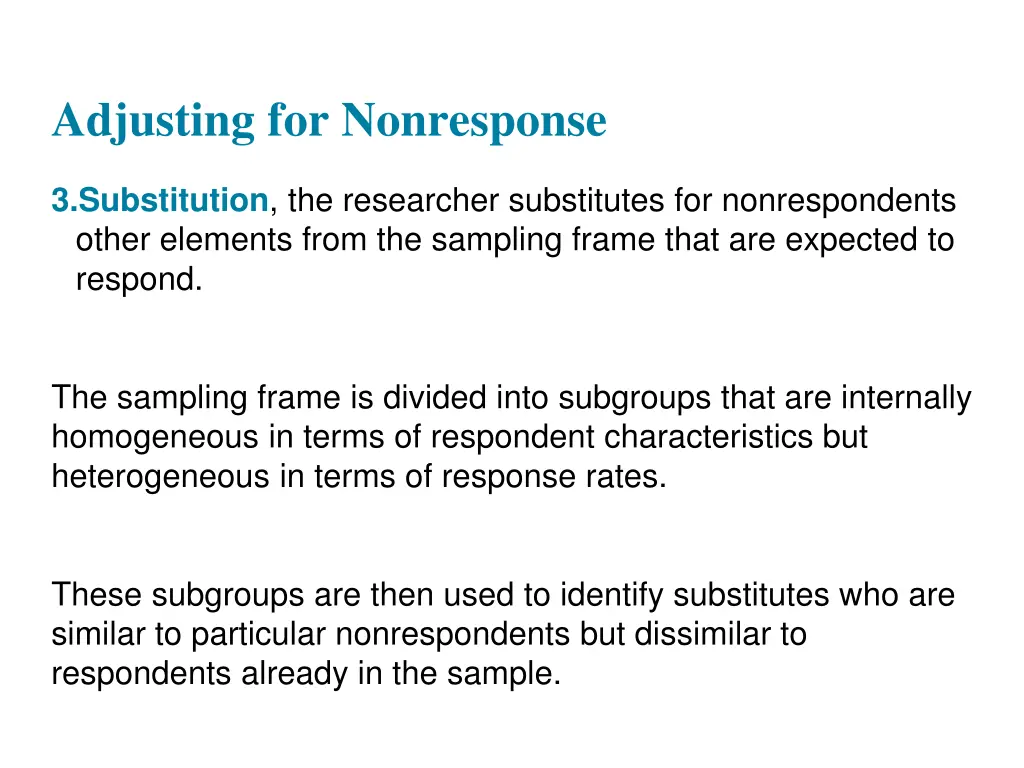 adjusting for nonresponse
