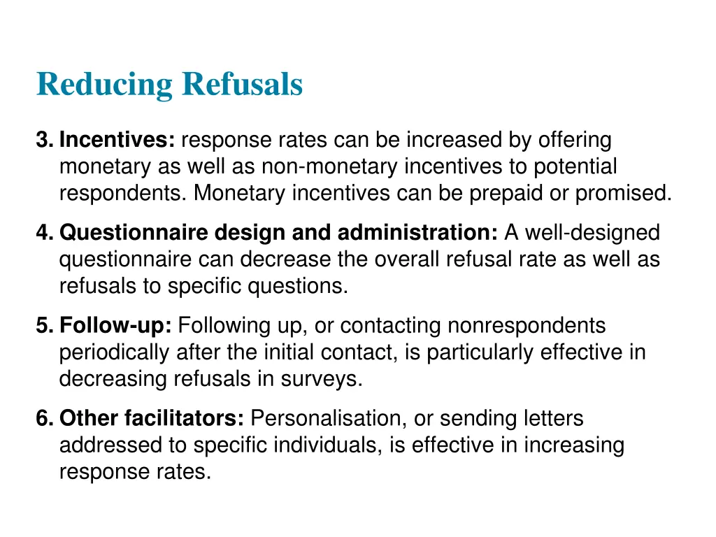 reducing refusals 1