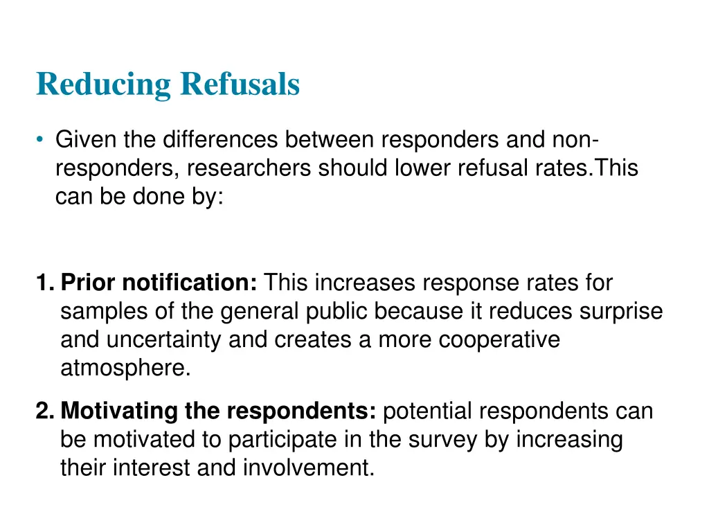 reducing refusals