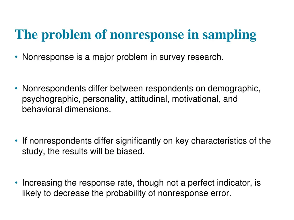 the problem of nonresponse in sampling
