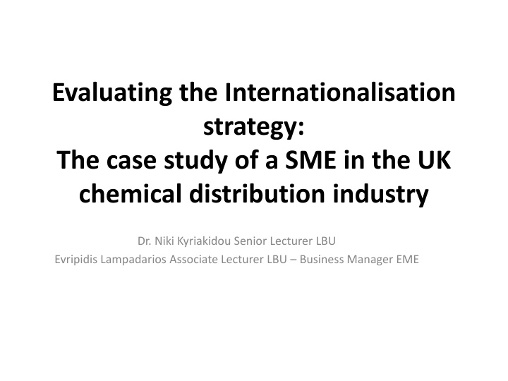 evaluating the internationalisation strategy